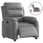 Sillón reclinable eléctrico de cuero sintético gris en Sillones | Comprar online en Foru.es