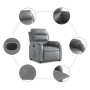 Sillón reclinable eléctrico de cuero sintético gris en Sillones | Comprar online en Foru.es