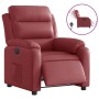Sillón reclinable eléctrico de cuero sintético rojo tinto en Sillones | Comprar online en Foru.es