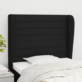 Cabecero con orejas de tela negro 93x23x118/128 cm de , Cabeceros y pies de cama - Ref: Foro24-3118080, Precio: 74,64 €, Desc...