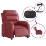 Sillón reclinable eléctrico de cuero sintético rojo tinto en Sillones | Comprar online en Foru.es