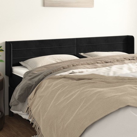 Cabecero de terciopelo negro 183x16x78/88 cm de , Cabeceros y pies de cama - Ref: Foro24-3118970, Precio: 73,04 €, Descuento: %
