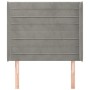 Cabecero con orejas de terciopelo gris claro 93x16x118/128 cm de , Cabeceros y pies de cama - Ref: Foro24-3119756, Precio: 58...