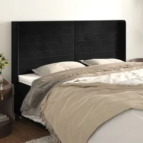 Headboard with black velvet ears 183x16x118/128 cm by , Headboards and footboards - Ref: Foro24-3119782, Price: 122,10 €, Dis...