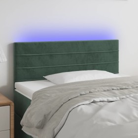 Cabecero con LED de terciopelo verde oscuro 90x5x78/88 cm de , Cabeceros y pies de cama - Ref: Foro24-3121791, Precio: 46,62 ...