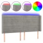 Cabecero con LED de terciopelo gris claro 183x16x118/128 cm de , Cabeceros y pies de cama - Ref: Foro24-3124248, Precio: 104,...