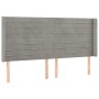 Cabecero con LED de terciopelo gris claro 183x16x118/128 cm de , Cabeceros y pies de cama - Ref: Foro24-3124248, Precio: 104,...