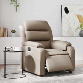 Sillón reclinable eléctrico de cuero sintético color capuchino en Sillones | Comprar online en Foru.es