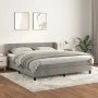 Box spring bed with light gray velvet mattress 180x200 cm by , Beds and slatted bases - Ref: Foro24-3127565, Price: 510,08 €,...