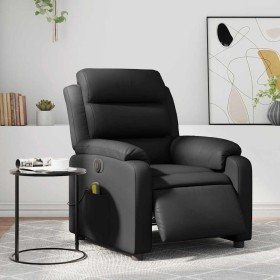 Sillón de masaje reclinable eléctrico cuero sintético negro en Sillones | Comprar online en Foru.es