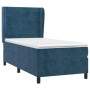 Cama box spring con colchón terciopelo azul oscuro 90x200 cm de , Camas y somieres - Ref: Foro24-3129253, Precio: 370,32 €, D...