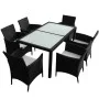 7-piece garden dining set and black synthetic rattan cushions by vidaXL, Garden sets - Ref: Foro24-43120, Price: 563,82 €, Di...