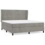 Cama box spring con colchón terciopelo gris claro 180x200 cm de , Camas y somieres - Ref: Foro24-3129285, Precio: 578,28 €, D...