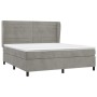 Cama box spring con colchón terciopelo gris claro 180x200 cm de , Camas y somieres - Ref: Foro24-3129285, Precio: 578,28 €, D...