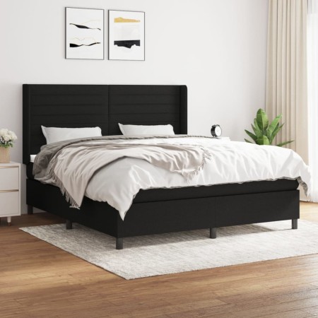 Cama box spring con colchón tela negro 180x200 cm de , Camas y somieres - Ref: Foro24-3131531, Precio: 657,01 €, Descuento: %