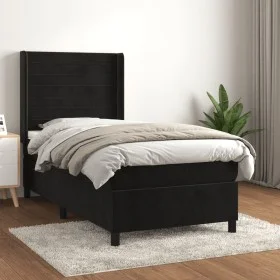 Box spring bed with black velvet mattress 90x200 cm by , Beds and slatted bases - Ref: Foro24-3132719, Price: 318,19 €, Disco...