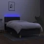 Box spring bed with LED mattress black fabric 90x200 cm by , Beds and slatted bases - Ref: Foro24-3133687, Price: 289,75 €, D...