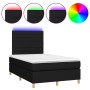 Cama box spring con colchón LED tela negro 120x200 cm de , Camas y somieres - Ref: Foro24-3135503, Precio: 413,43 €, Descuent...