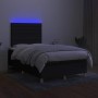Cama box spring con colchón LED tela negro 120x200 cm de , Camas y somieres - Ref: Foro24-3135503, Precio: 413,43 €, Descuent...