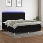 Cama box spring colchón y luces LED tela negro 200x200 cm de , Camas y somieres - Ref: Foro24-3135543, Precio: 651,17 €, Desc...