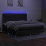 Cama box spring colchón y luces LED tela negro 200x200 cm de , Camas y somieres - Ref: Foro24-3135543, Precio: 651,17 €, Desc...