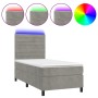 Cama box spring colchón y LED terciopelo gris claro 90x200 cm de , Camas y somieres - Ref: Foro24-3136161, Precio: 316,25 €, ...