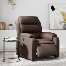 Sillón de masaje reclinable eléctrico cuero sintético marrón en Sillones | Comprar online en Foru.es