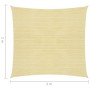 Toldo de vela cuadrado HDPE 2x2 m beige de vidaXL, Sombrillas - Ref: Foro24-43012, Precio: 23,03 €, Descuento: %