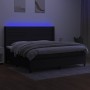 Cama box spring colchón y luces LED tela negro 200x200 cm de , Camas y somieres - Ref: Foro24-3138423, Precio: 680,84 €, Desc...