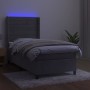 Cama box spring colchón y LED terciopelo gris claro 90x190 cm de , Camas y somieres - Ref: Foro24-3139595, Precio: 309,24 €, ...
