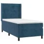 Box spring bed with mattress and LED dark blue velvet 90x200 cm by , Beds and slatted bases - Ref: Foro24-3139605, Price: 366...