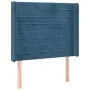 Box spring bed with mattress and LED dark blue velvet 90x200 cm by , Beds and slatted bases - Ref: Foro24-3139605, Price: 366...