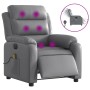 Sillón de masaje reclinable eléctrico cuero sintético gris en Sillones | Comprar online en Foru.es