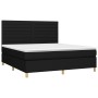 Cama box spring con colchón tela negro 180x200 cm de , Camas y somieres - Ref: Foro24-3142435, Precio: 653,82 €, Descuento: %