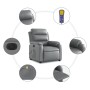 Sillón de masaje reclinable eléctrico cuero sintético gris en Sillones | Comprar online en Foru.es