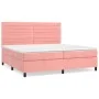 Box spring bed with pink velvet mattress 200x200 cm by , Beds and slatted bases - Ref: Foro24-3143108, Price: 590,75 €, Disco...