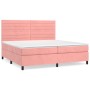 Cama box spring con colchón terciopelo rosa 200x200 cm de , Camas y somieres - Ref: Foro24-3143108, Precio: 602,13 €, Descuen...