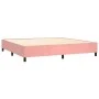 Box spring bed with pink velvet mattress 200x200 cm by , Beds and slatted bases - Ref: Foro24-3143108, Price: 590,75 €, Disco...