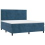 Cama box spring con colchón terciopelo azul oscuro 180x200 cm de , Camas y somieres - Ref: Foro24-3143101, Precio: 609,07 €, ...