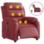 Sillón masaje reclinable eléctrico cuero sintético rojo tinto en Sillones | Comprar online en Foru.es
