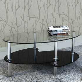 Mesa de centro de vidrio con diseño exclusivo negra de , Mesas de centro - Ref: Foro24-240509, Precio: 78,40 €, Descuento: %