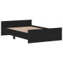 Estructura de cama con cabecero piecero negro 120x190 cm de , Camas y somieres - Ref: Foro24-3203776, Precio: 123,19 €, Descu...