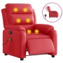 Sillón de masaje reclinable eléctrico de cuero artificial rojo en Sillones | Comprar online en Foru.es