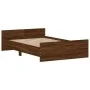 Estructura de cama con cabecero piecero roble marrón 120x190 cm de , Camas y somieres - Ref: Foro24-3203781, Precio: 149,41 €...