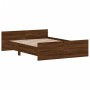 Estructura de cama con cabecero piecero roble marrón 135x190cm de , Camas y somieres - Ref: Foro24-3203795, Precio: 139,43 €,...