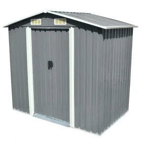 Caseta de jardín de metal 204x132x186 cm gris de vidaXL, Cobertizos - Ref: Foro24-42983, Precio: 202,58 €, Descuento: %