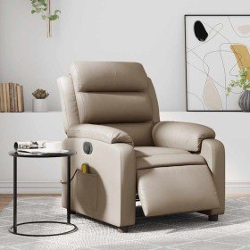 Sillón reclinable de masaje eléctrico cuero sintético capuchino en Sillones | Comprar online en Foru.es