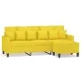 Sofá de 3 plazas con taburete de tela amarillo claro 180 cm de , Sofás - Ref: Foro24-3201094, Precio: 293,88 €, Descuento: %