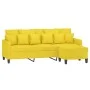 Sofá de 3 plazas con taburete de tela amarillo claro 180 cm de , Sofás - Ref: Foro24-3201094, Precio: 293,88 €, Descuento: %