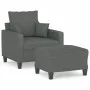 Sillón con taburete tela gris oscuro 60 cm de , Sofás - Ref: Foro24-3201082, Precio: 185,60 €, Descuento: %